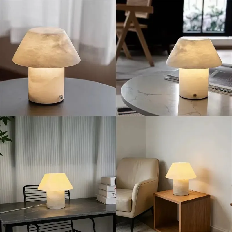 Marble Lamp Stone Table Lamp Rechargeable Modern Decoration Touch Dimmable Bedside Lamp Suitable for Home Decoration
