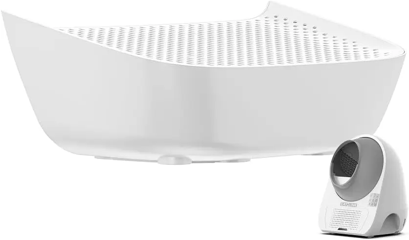 

Ramp for Self-Cleaning Cat Litter Box, Easy Entry for Senior Cats, Kittens & Pets with Limited Mobility, Traps Litter Mess, White