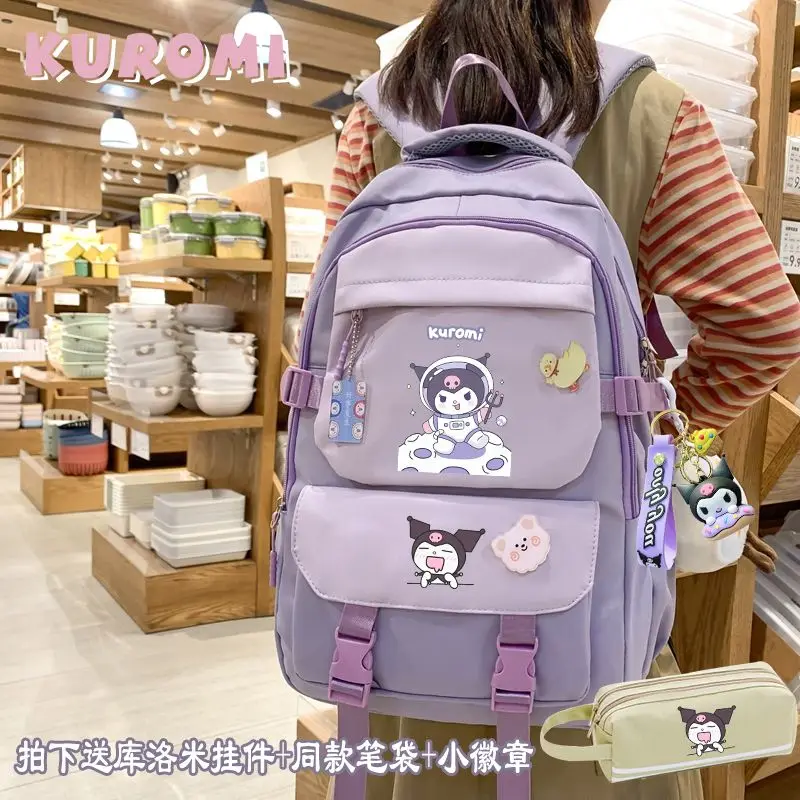 Sanrio Anime My Melody Kuromi Schoolbag Primary School Student Large Capacity Female Backpack Junior High School Girls New