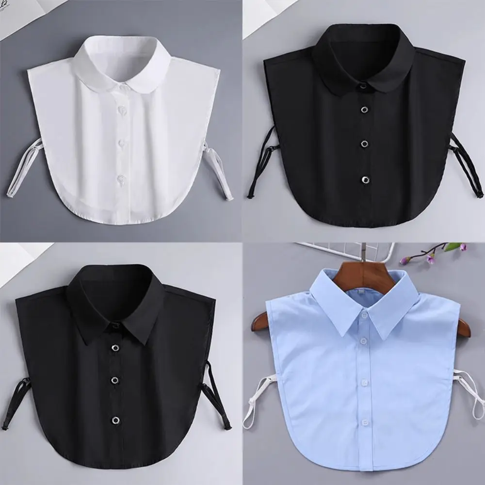 All-match Detachable Fake Collar White Sharp Collar Lapel Half Shirt Black Square Collar Adjustable Neckline Female
