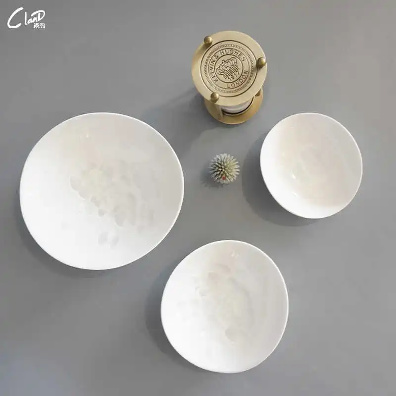 Snow Crystal Deep Bowl for French Meal, High Grade Molecular Cooking Bowl, appetizer Seasoning Dish, Tableware, Good-Looking
