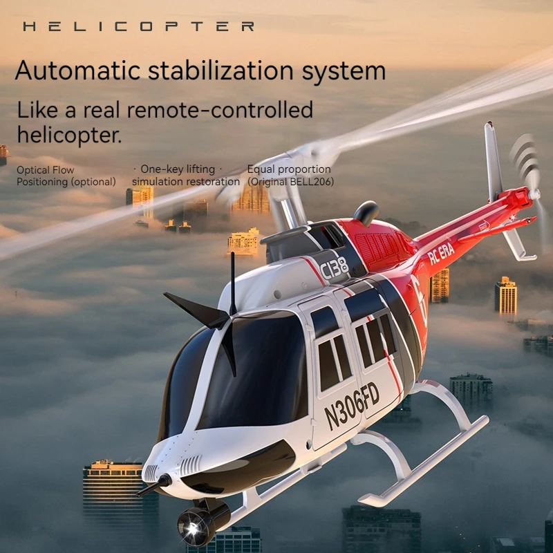 Rhsky C138 Upgraded Remote Controlled Aircraft Six Channel Single Propeller Non Aileron Simulation Helicopter With Optical Flow