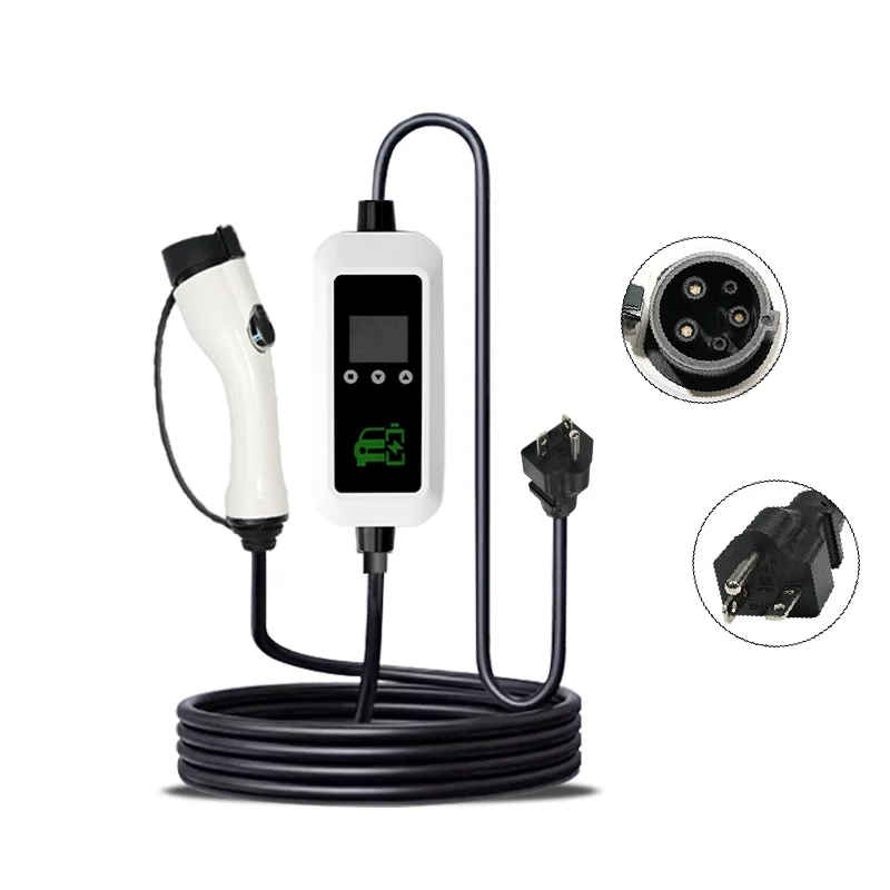 Household  EV charger 16A 3.5kw US Standard Charging Station Electric Vehicles Portable Car charger with LED Screen