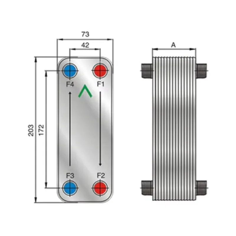 B3-014 Stainless Steel 304/316 Brazed Plate Type Industrial Heat Exchanger Chiller 1HP 6HP OEM BPHE Horse Power 3HP