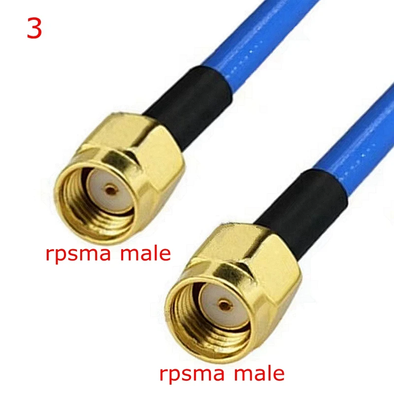 RG-402 Cable SMA To SMA Male Female Connector RPSMA To SMA Right Angle Crimp for RG402 High Frequency Test 50ohm Fast Brass