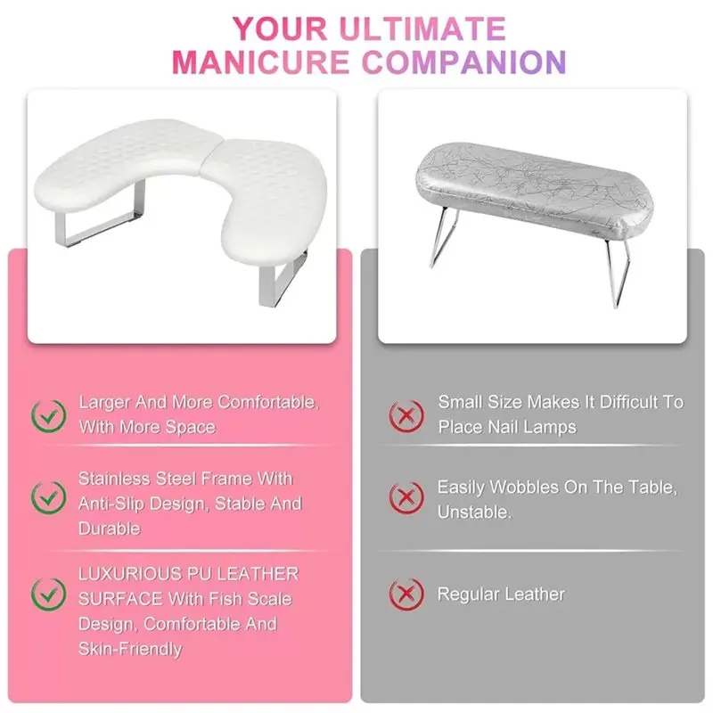 U Shaped For Nails Hand Rest Pillow Cushion, Foldable Arm Rest For Manicure For Nails Tech, Foot Hand Rest
