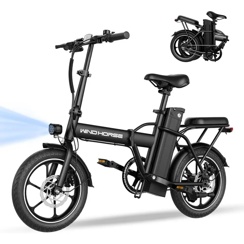 

16" olding Electric Bike or Adults, 630W Peak Electric ycle, 20MPH, 20-35 Miles Range, 288Wh Removable Battery, UL2849 Certiied