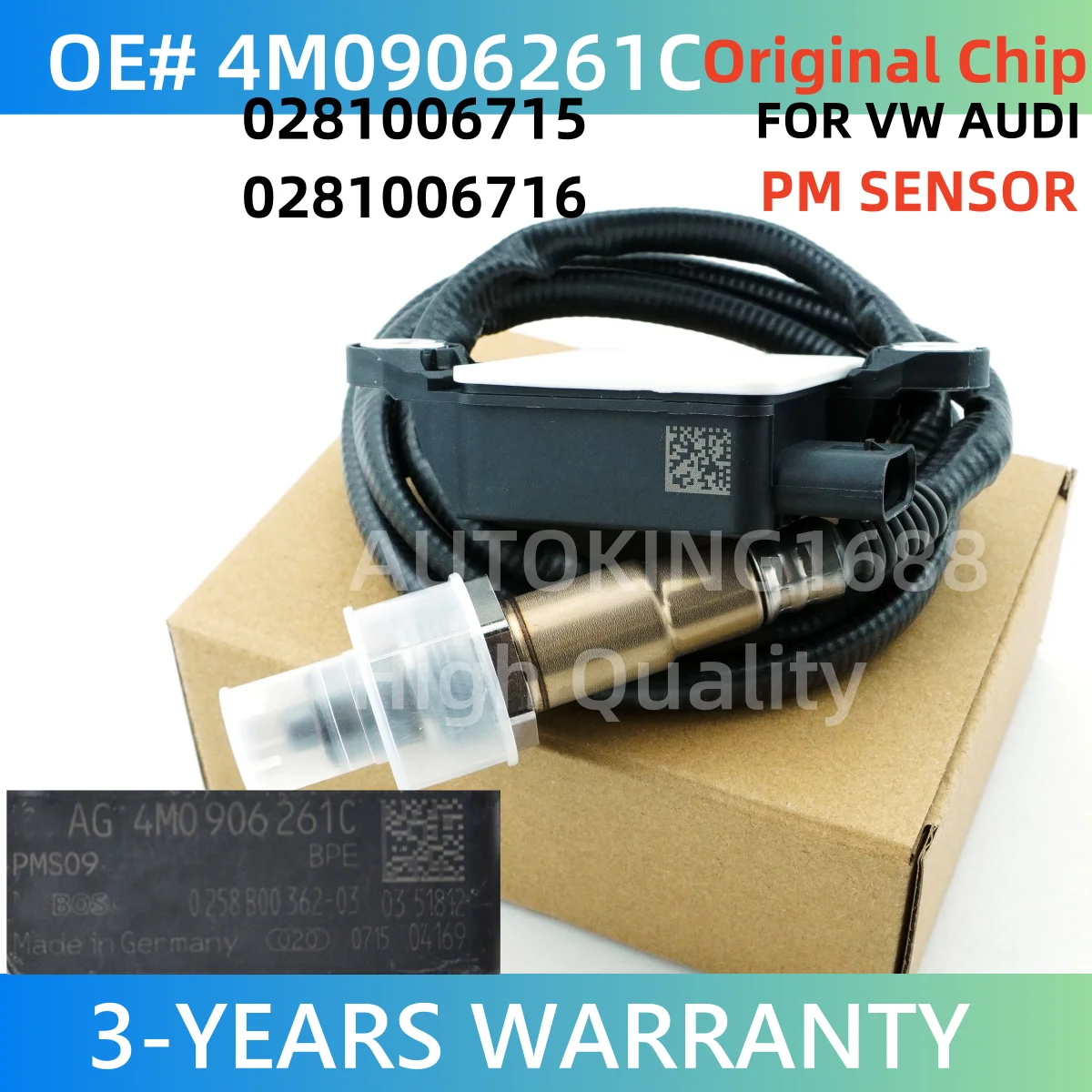 

4M0906261C 0281006715 0281006716 NEW PM Sensor Particulate Matter Sensor For VW AUDI TOUAREG CR 2020 3.0 TDI