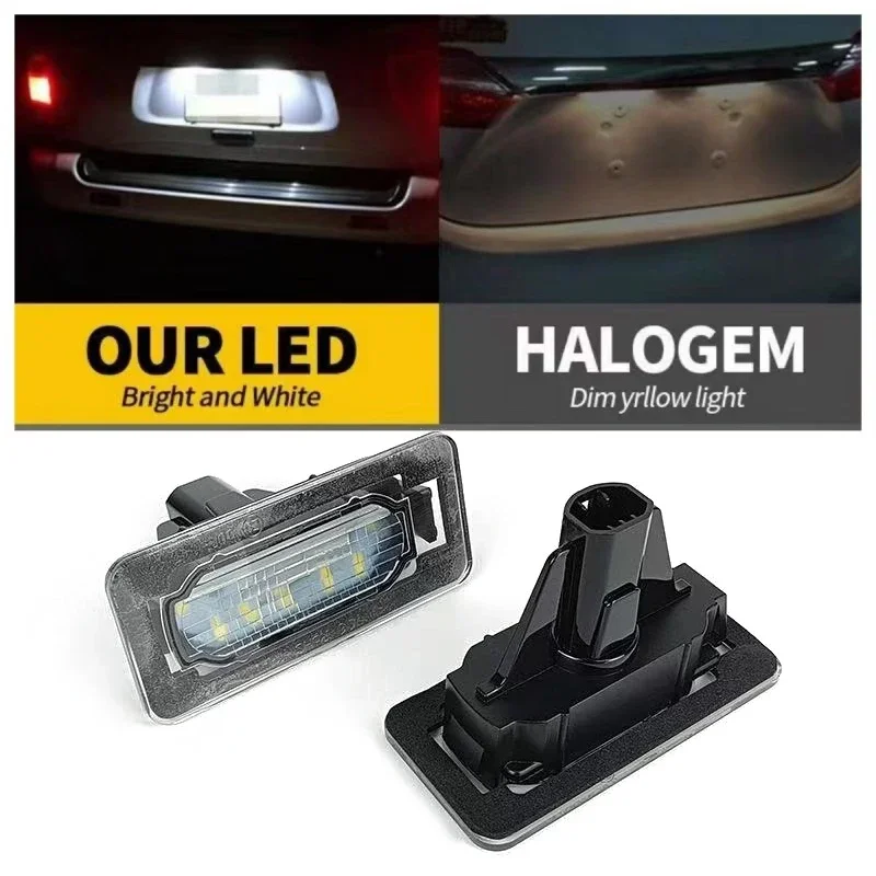 2X LED رقم لوحة ترخيص ضوء مصباح لتويوتا كورولا 2014-2018 2019 2020 سيارة الخلفية الأبيض لوحة ترخيص مُضاء رقم مصباح