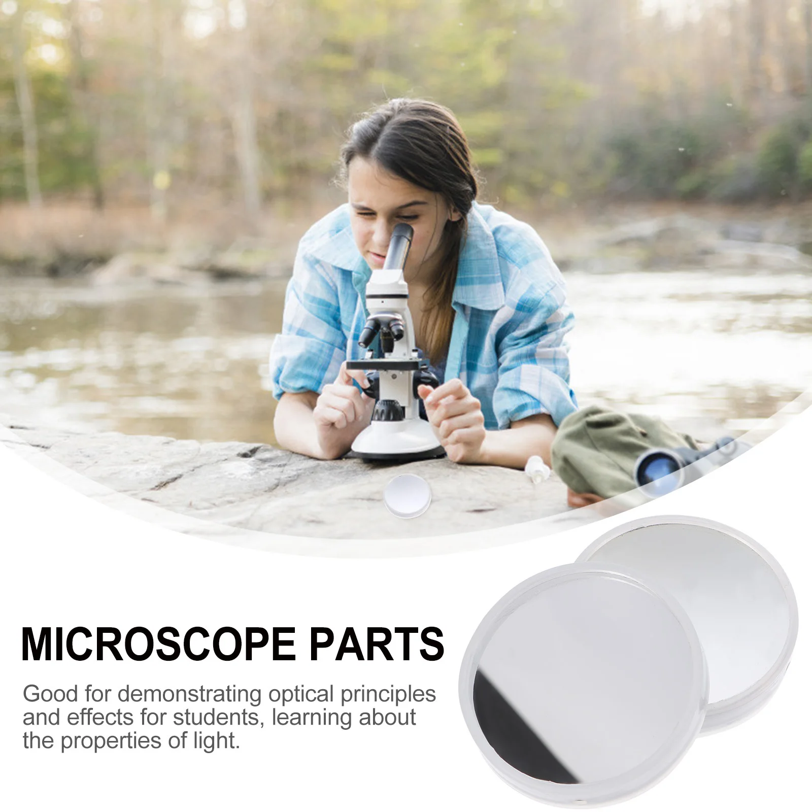 

2Pcs Laboratory Microscope Reflector High Reflecting Mirror for Optical Experiments Precision Instrument Accessory