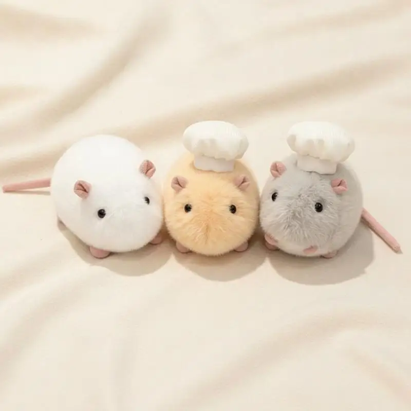 Fluffy Kawaii Hamster Plush Toy Cute Soft Stuffed Animal Rat Doll Stress Relief Christmas Gift for Kids Family Home Decor
