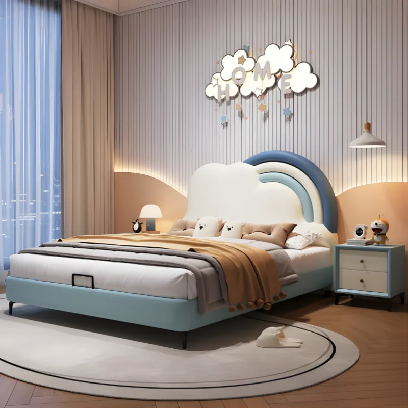 

Rainbow Cloud Bed for Kids Soft Children's Bed with Colorful Frame for Bedroom or Apartment for Girls and Boys