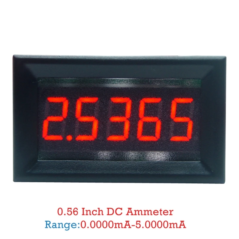 0-5.0000mA (5mA) Digital Ammeter 5-digits Current Meter Panel Guage 0.36 inch