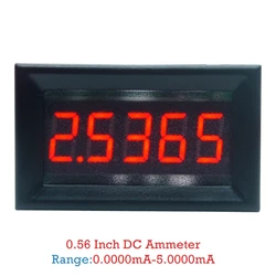 0-5.0000mA (5mA) Digital Ammeter 5-digits Current Meter Panel Guage 0.36 inch