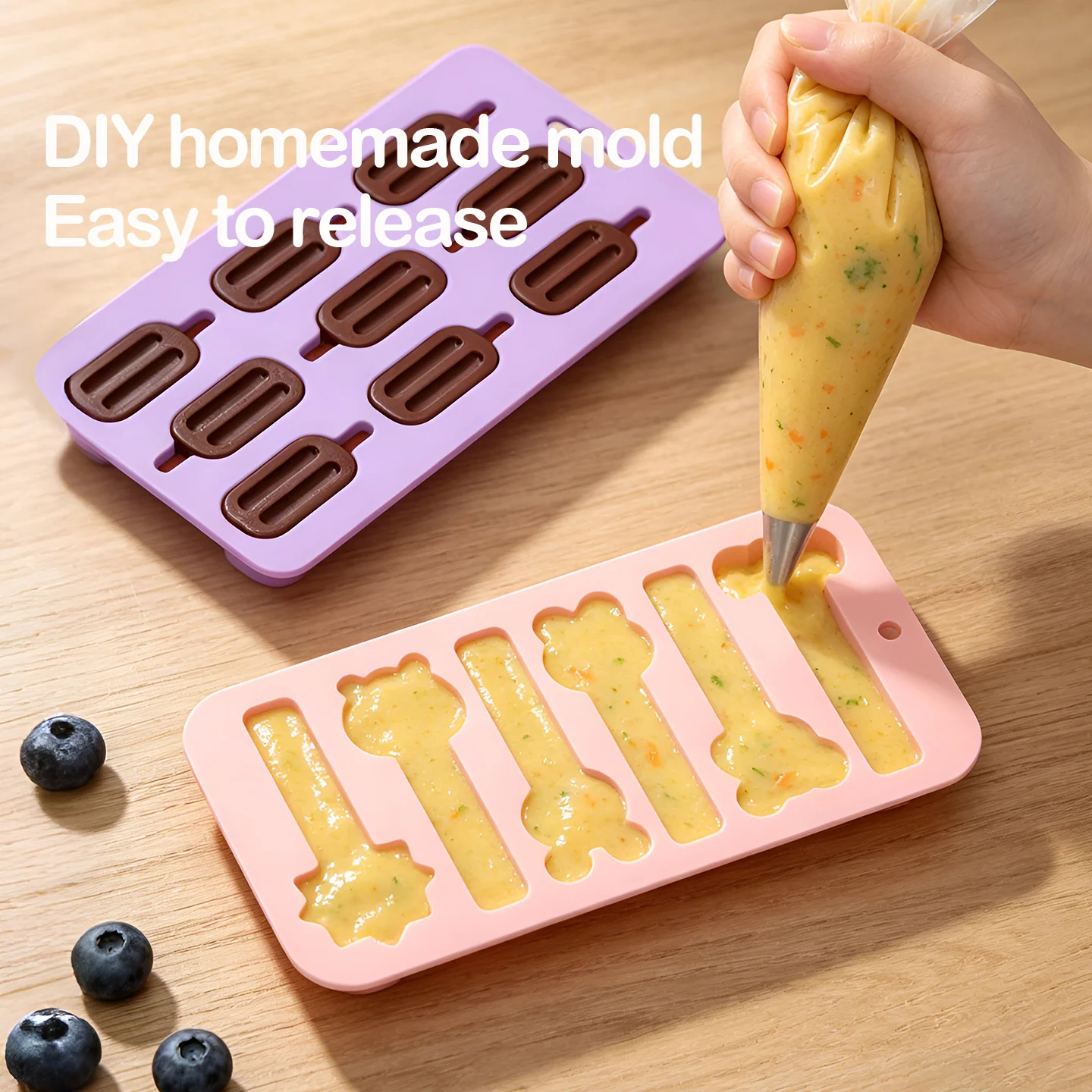Silicone DIY molds with different patterns, chocolate, ice cubes, popsicle molds, non-stick baking molds, mousse