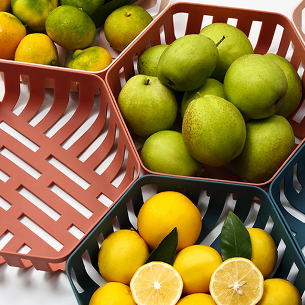 

2Pcs Fruit Vegetable Basket Drain Storage Multifunction Kitchen Sink Strainer Counter Snack Food Mesh Filter Veggie Bowl Storage