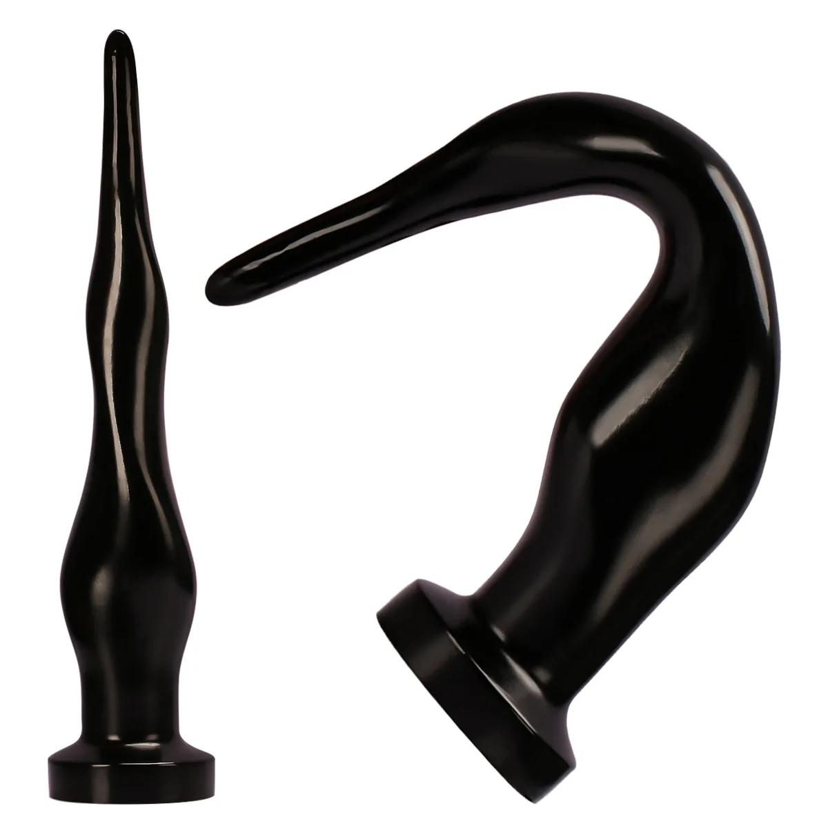 Long Spiral Anal Plug Anal Dilator Pull Beads Firm Black Rubber Dildo Suction Cup Buttplug Male Masturbator Sex Toys for Women