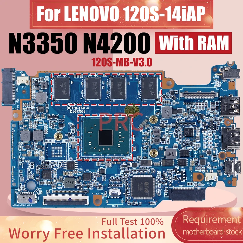 For LENOVO 120S-14iAP Laptop Motherboard 120S-MB-V3.0 N3350 N4200 With RAM 5B20P23674 5B20P23888 Notebook Mainboard