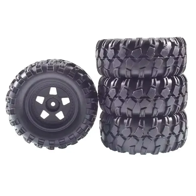 

90mm 4pcs Rubber Tires & nylon Wheel Rims For MN128 MN999 MN86 MJX 10208 Universal