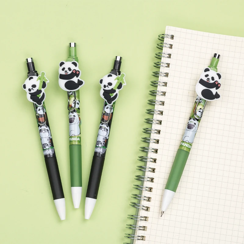 Cute Panda Mechanical Pencils with Refill Rotating Eraser 0.7mm HB Pencil Leads Retractable Pencil for Student School Supplies