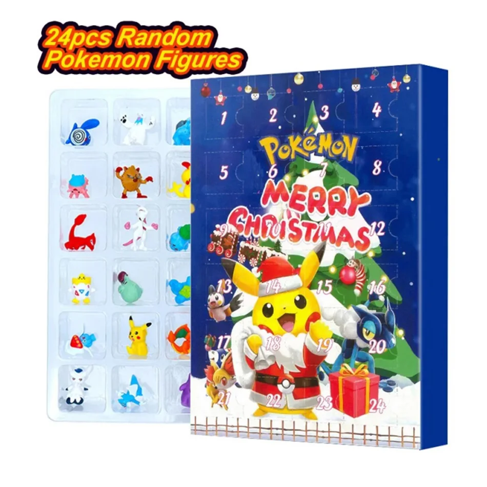 24Pcs/set Pokemon Figure Christmas Advent Calendar Blind Box Kawaii Pikachu Anime Figural Action PVC Model Children's Day Gift