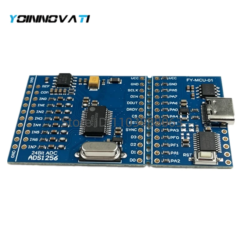 1PCS ADS1256 + STM32F030F4P6 High-Precision Acquisition Module 8-Channel 24-Bit ADC Conversion Module