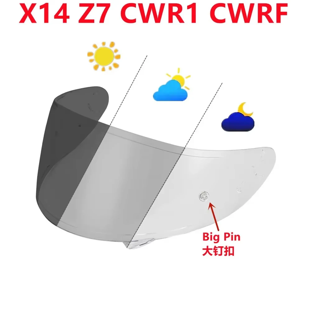 Photochromic Lens Anti-UV PC Visor Lens Model Case for X14 X-14 Z7 Z-7 X-Spirit 3 Full Face Helmet Visor Mirror Lens