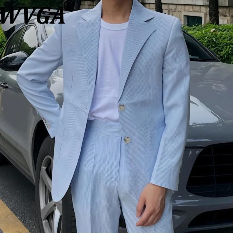 

WVGA Spring Autumn New Man Tide Single-Breasted Turn-Down Collar Suit Jacket Niche Chic Casual Long Sleeve Blazer Ins Y2K W15286