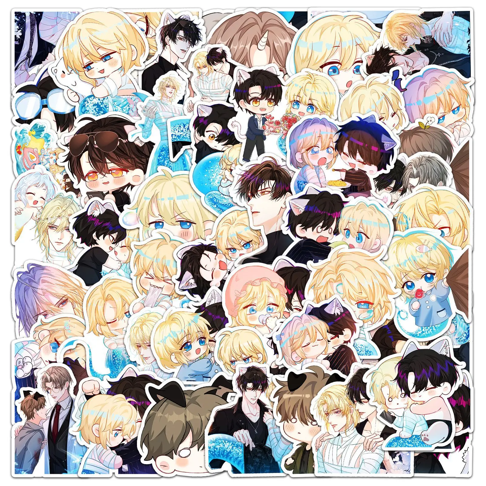 

50PCS Cartoon The Falling Merman Sticker Cute Funny Graffiti Waterproof Decal Toy Gift for Stationery Box Water Cup Scrapbook