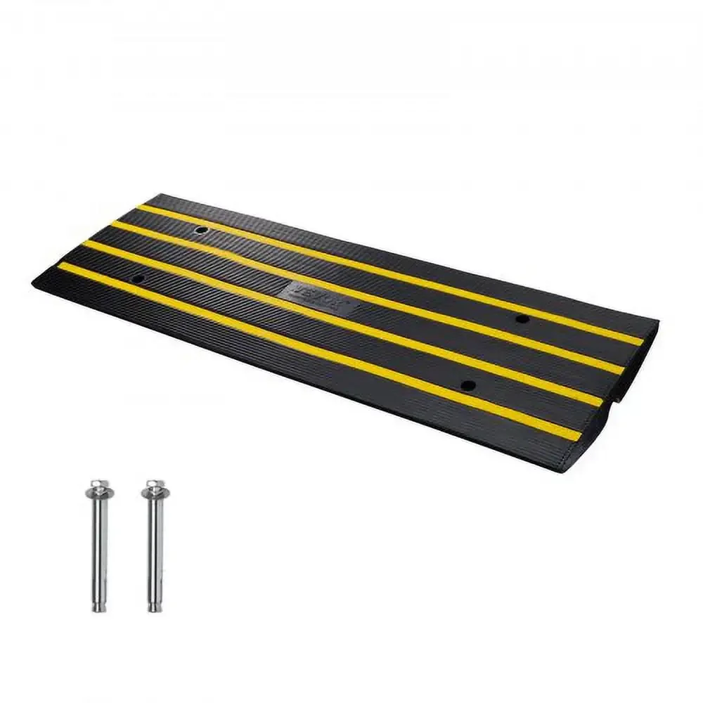 Rubber Curb Ramp for Driveway 1 Pack, 15T Heavy Duty Sidewalk Curb Ramp, 2.6