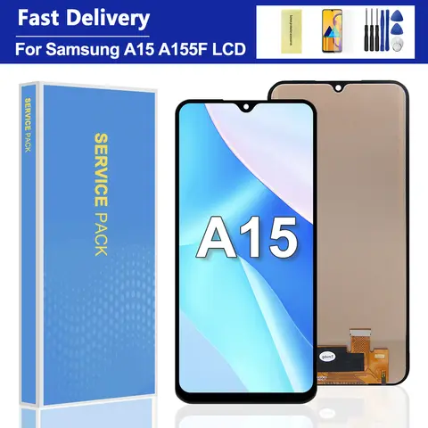 6.5'' Tested A15 4G SM-A155F Display Screen, for Samsung A15 5G SM-A156B Lcd Display Digital Touch Screen with Frame