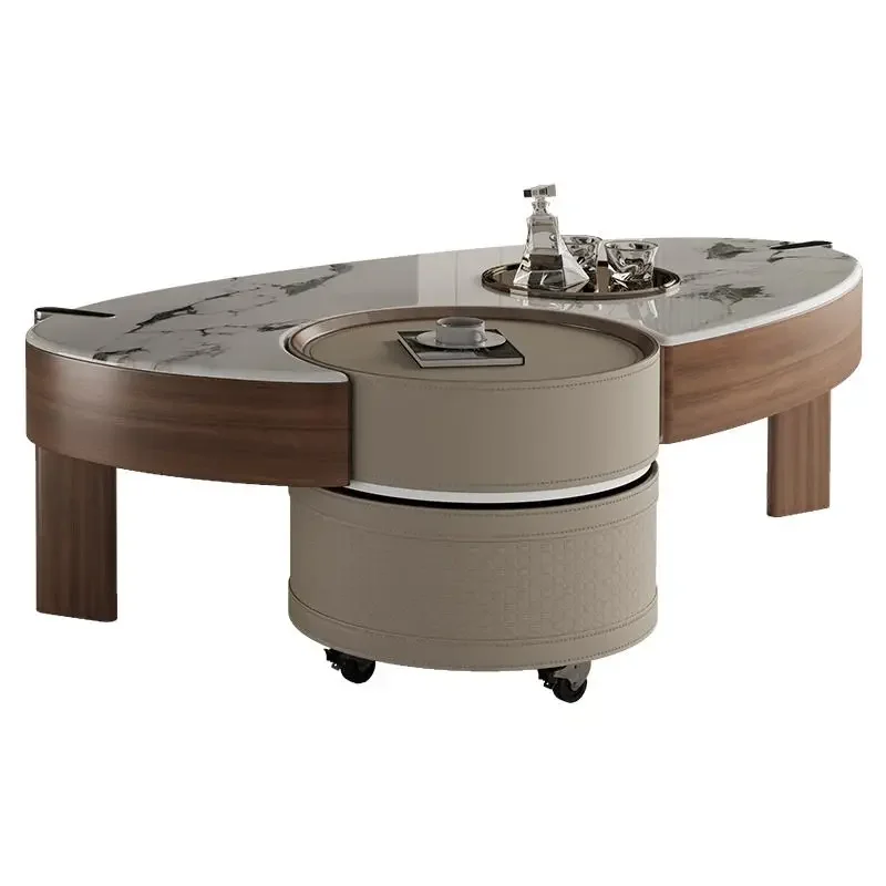 A Minimalist style living room home TV cabinet combination small apartment microcrystalline stone  new creative coffee table