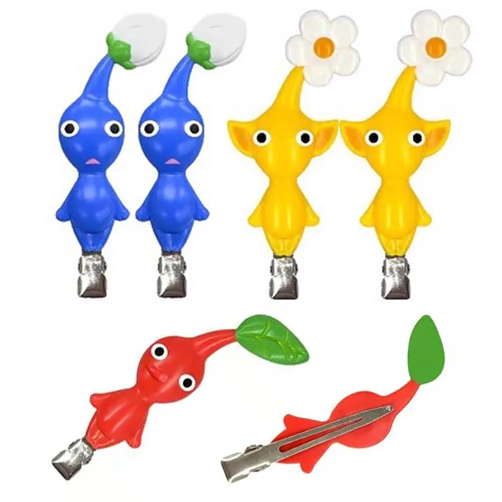 

Cute Game PIKMIN Yellow Red Blue Hair Clip Set 2 Pieces Hair Barrette Clips Hairclip Hairpin Women Girls Kawaii Headwear