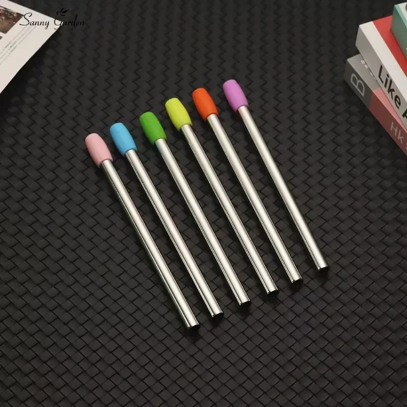 6pc Straw Tip Cover Straw Silicone Tip Straw Cap Protective Cover Anti-scratch Tongue Anti-scalding Suction Tip 6mm 8mm 12mm