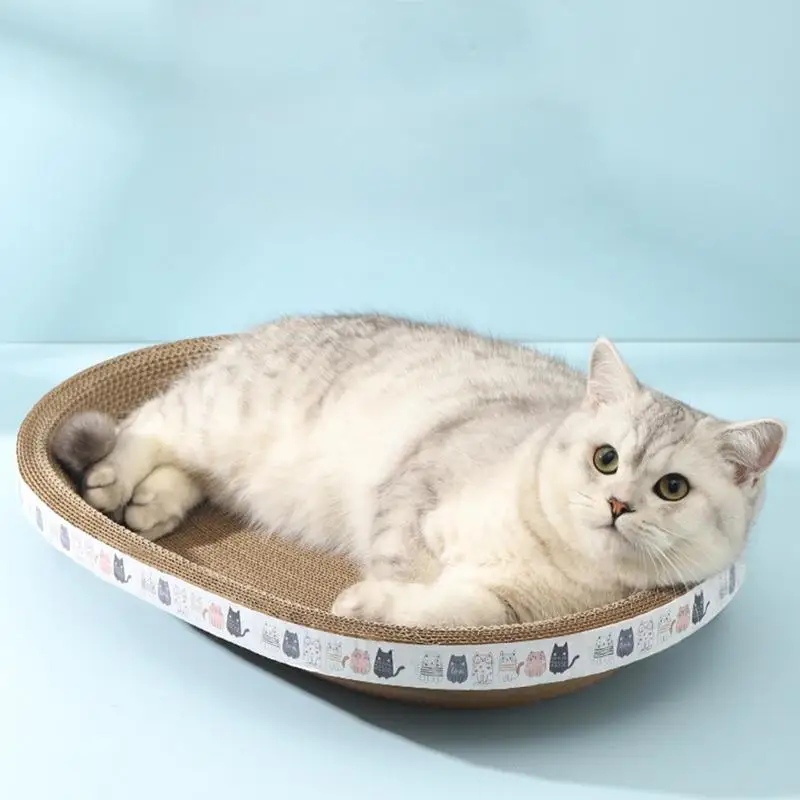 Imagem -02 - Cat Scratcher Bowl Bed Protetor de Sofá Portátil Oval Corrugado Scratch Pad Brinquedo Cat Scratcher Protetor de Móveis Suprimentos de Gatos