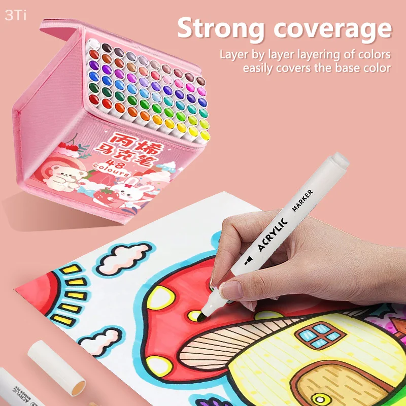 24/36/48/60/80 Stuks Marker Pen Kinderen Waterdichte Overlappende Kleur Diy Art speciale Aquarel Pen Kan Gewassen