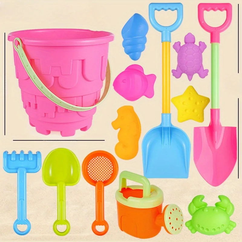 Children\'s Beach Toy Set Baby Playing In Water And Sand Large Sand Shovel Beach Bucket Sand Digging Tool Sand Toy Random Color