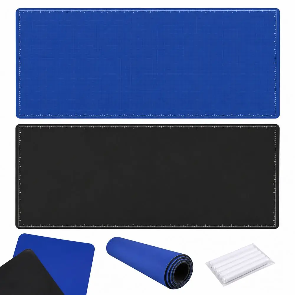 Double-Sided Double-Sided Desk Mat Reusable Blue Drawing Table Mat Portable Rounded Corners Writing Desk Pad Drawing Activities