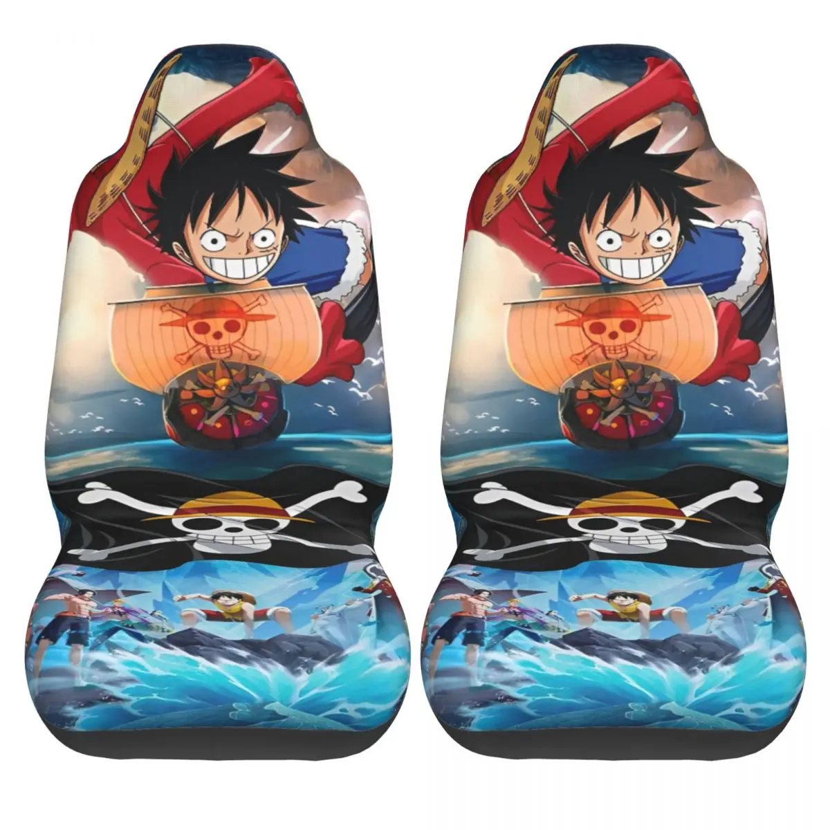 One Piece The Straw Hat Crew Universal Car Seat Cover Auto Interior Suitable For All Kinds Models Seat Covers Fiber Hunting
