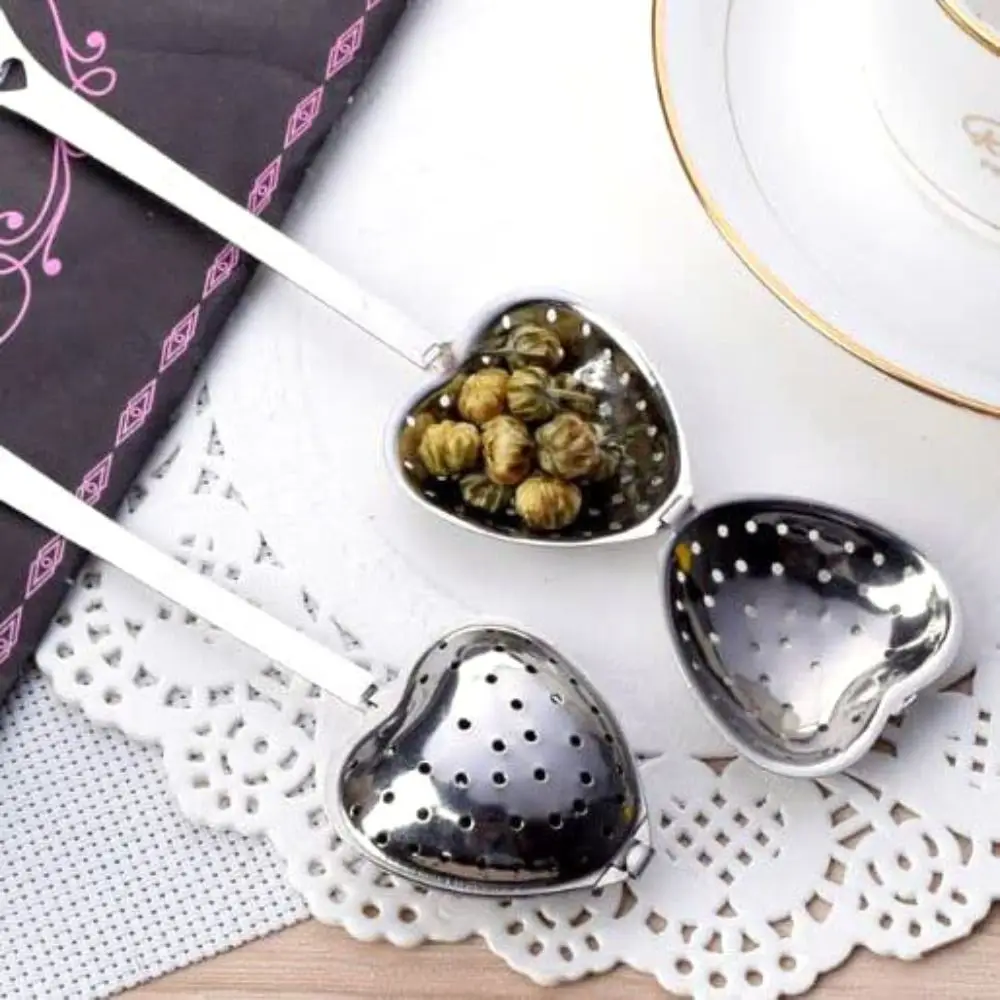 Kitchen Mugs Herb with Handle Stainless Steel Heart-shaped Tea Infuser Diffuser Strainer Spoon Filter