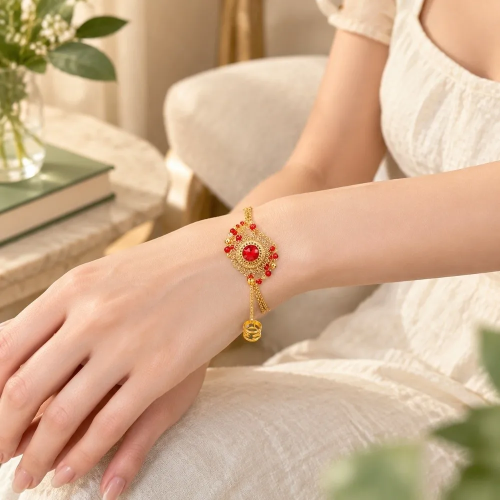 1pc/1pair Multicolors Indian Dance Performance Bracelet Free Size Fashion Belly Dance Costumes Diamond Bracelet