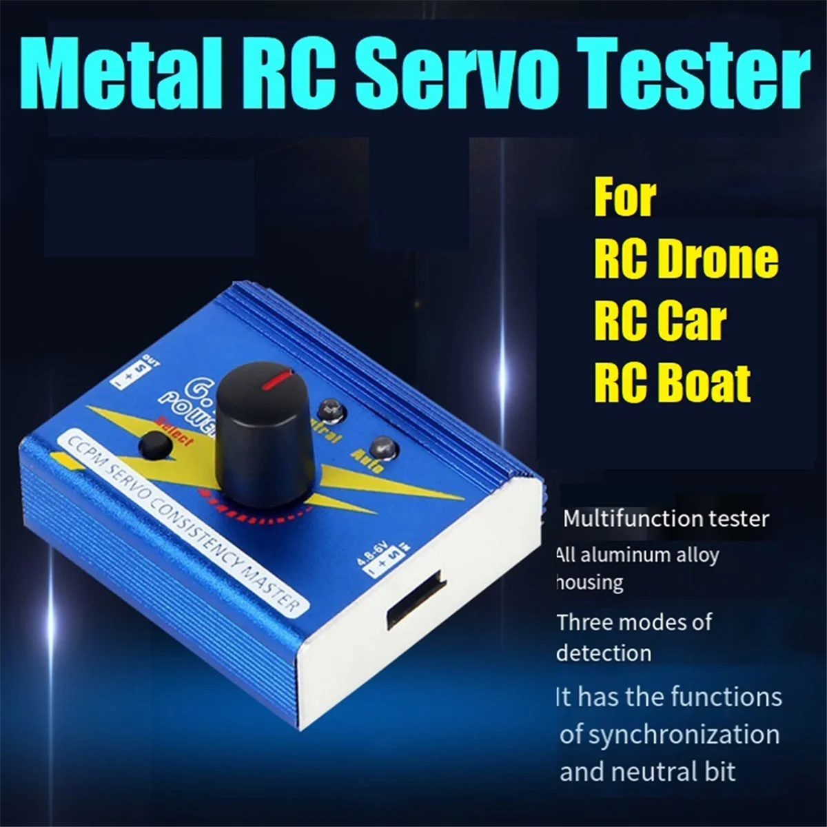 Aluminum Alloy RC Servo Tester ESC Electronic Speed Controller Checker for RC Drone Car Boat RC Servo Tester