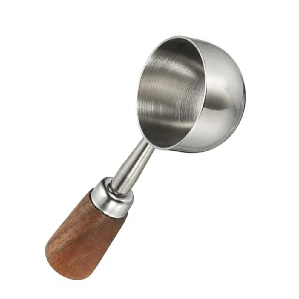 304 Stainless Steel Scoop with Solid Walnut Handle Designed for Repeated Use with Coffee Beans Grounds Tea Leaves and Seasonings