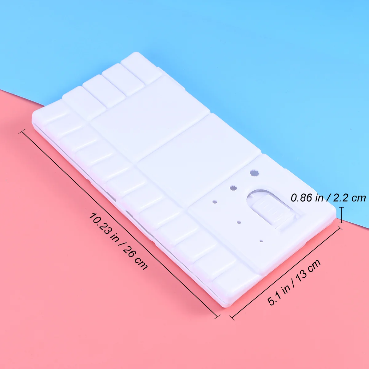 Plastic Painting Pallet Watercolor Folding Paint Tray with 33 Compartments, Thumbhole and Brush Holders for Painters Students or