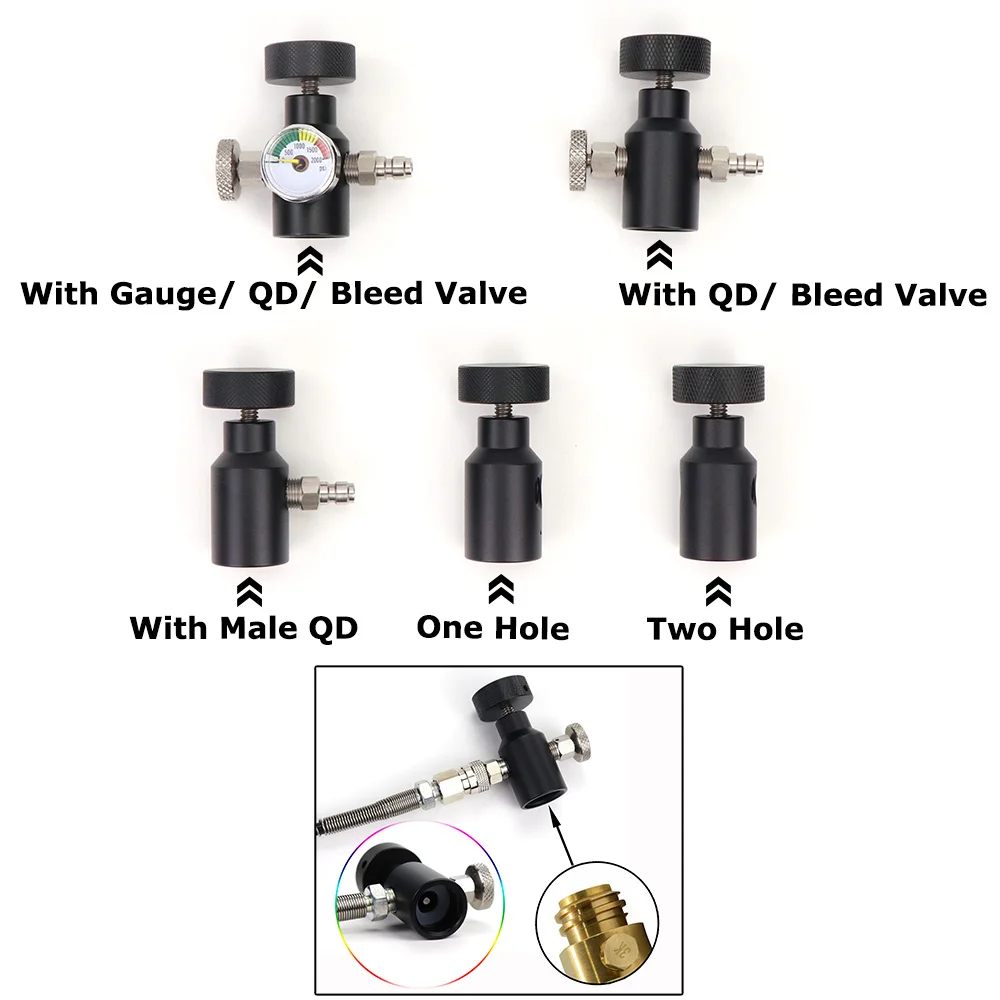 Co2 Navulling Adapter Vulstation Aan/Uit Adapter Voor Tr21-4 Sodastream Cilinder Opladen Met 2000psi Gauge,8Mm Snelle Stekker