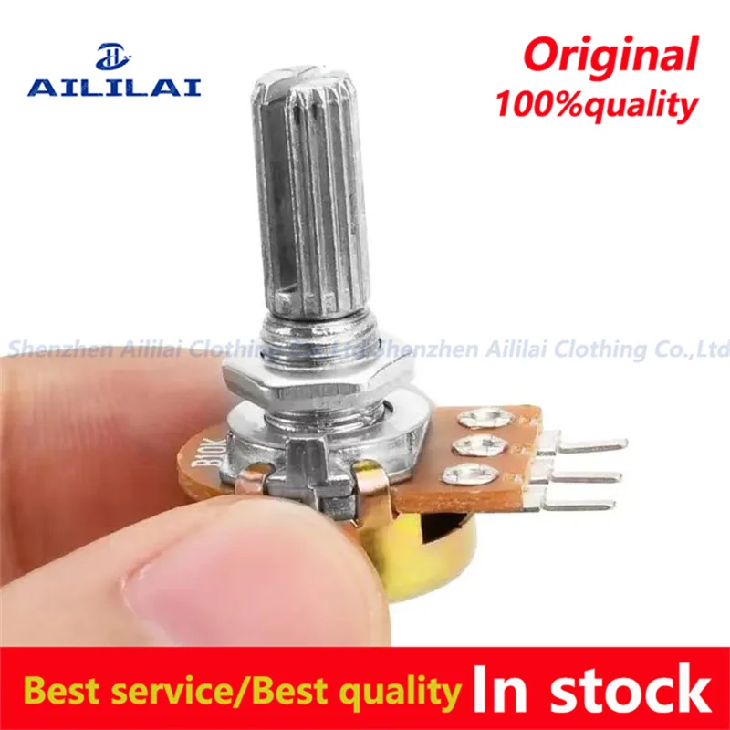 5PCS WH148 15mm 3pin Linear Potentiometer With Nuts And Washers 1K 2K 5K 10K 20K 50K 100K 200K 250K 500K 1M Potentiometers Kit