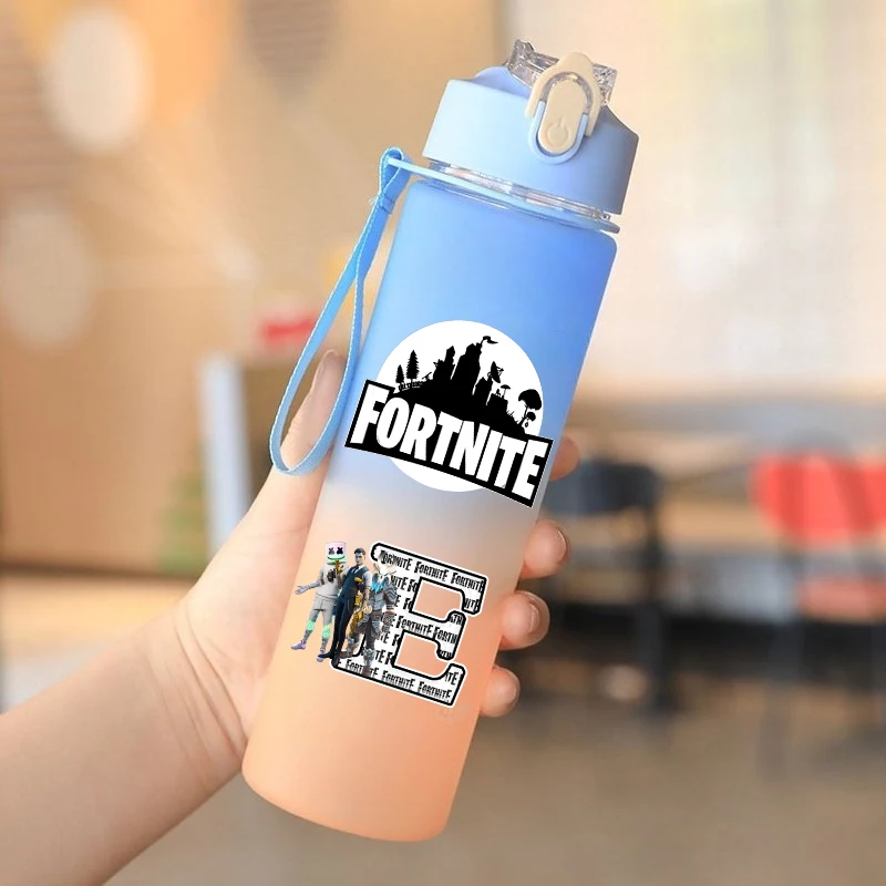 26 حرف Fortnite الرياضة القش زجاجة ماء صبي فتاة الكرتون كوب ماء الشرب في الهواء الطلق سعة كبيرة مخيم شرب كوب 750 مللي #5