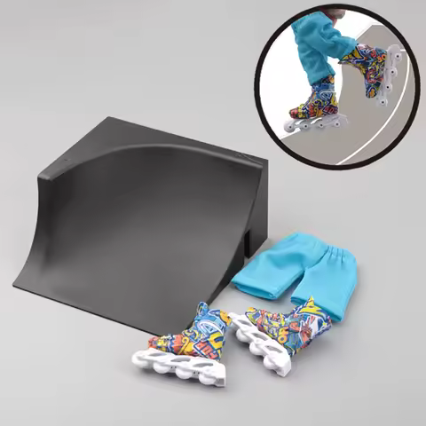 1Set New Fingers Training Skate Park Ramp Set Plastic Funny Tech Practice Deck Black Finger Skateboards Children