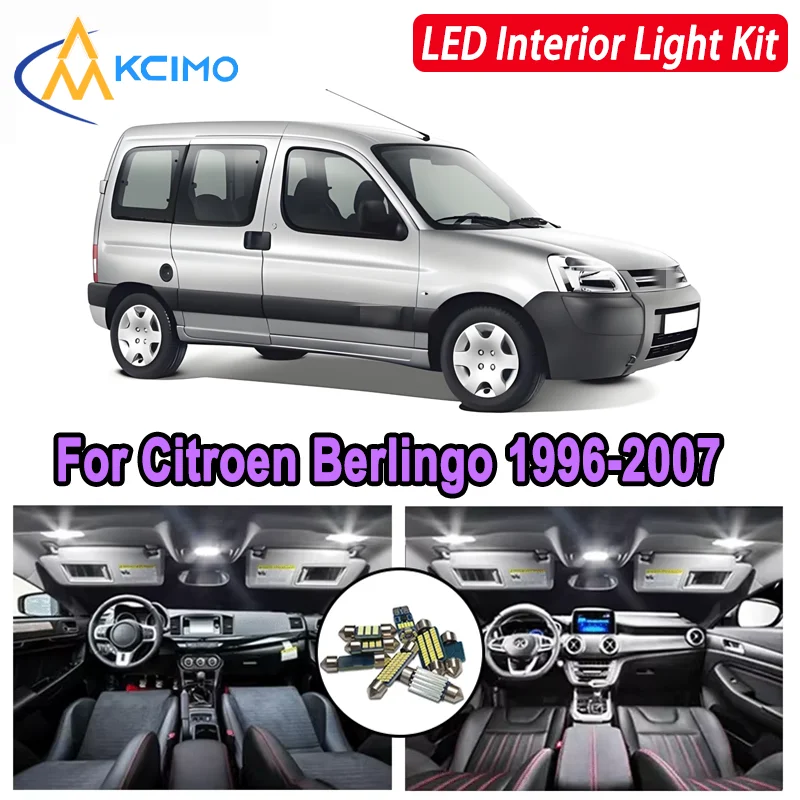 

For Citroen Berlingo MF MK1 I (1996-2007) Premium Bright LED Interior Dome Map Trunk Light Kit Car Led Lamps Canbus LED Lights
