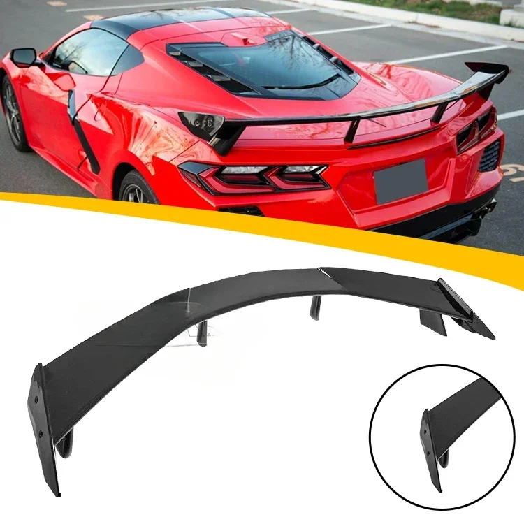 Newly Listed Auto Parts ABS Carbon Fiber Rear Trunk Lid High Wing Spoiler For Chevrolet Corvette C8 2020 2021 2022 2023